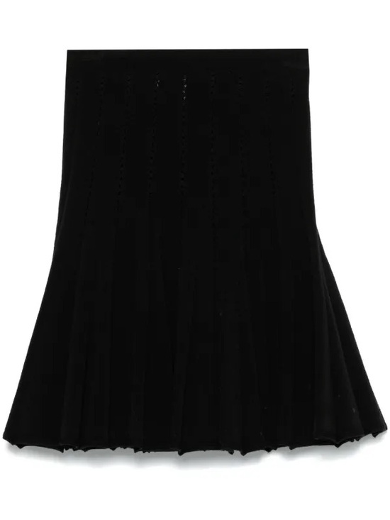 Alaia Dresses & Skirts - ALAÏA Vintage Mini Flare Skater Skirt Ribbed Knit Pleat Heart Perforated Bodycon